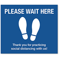 12 x 14 Rectangle Wait Here Floor Decal